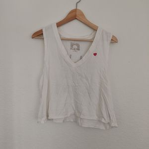 Spiritual gangster white crop tank top